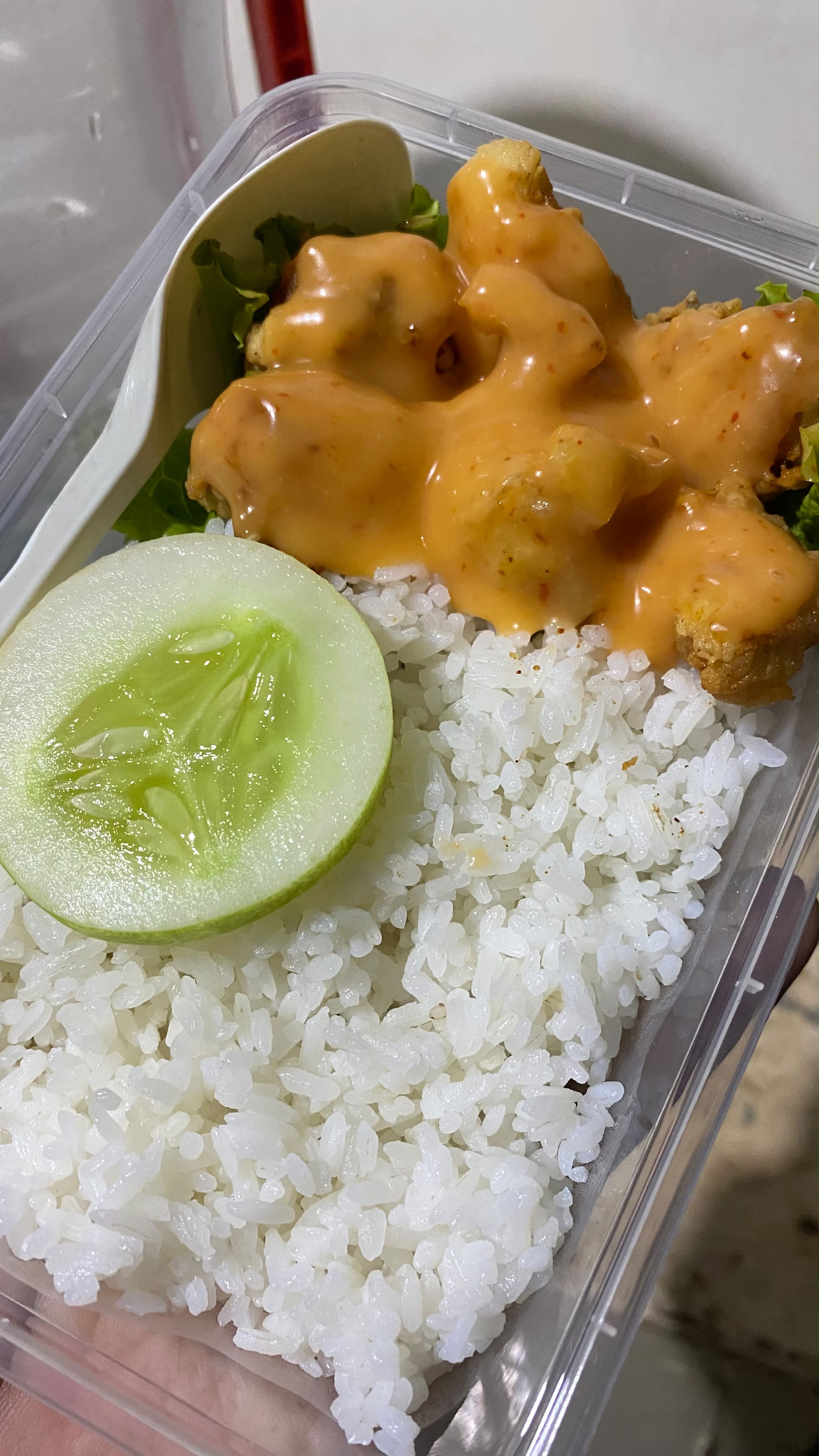 Nasi chiken Karage Saus