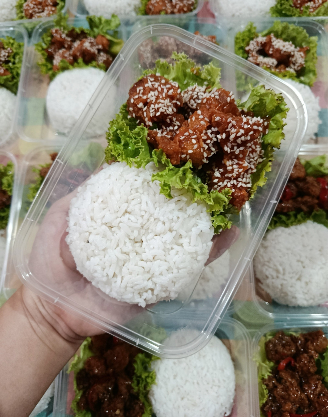Nasi ayam pop asam manis korea